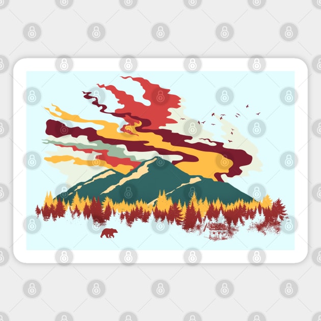 MOUNTAIN AUTUMN FLARE Magnet by ALFBOCREATIVE